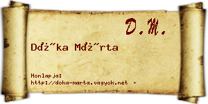 Dóka Márta névjegykártya